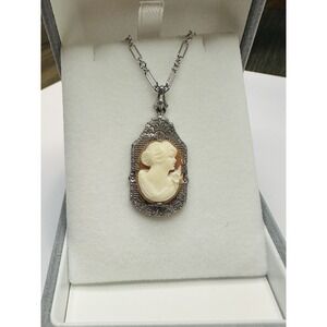 Vintage Art Deco cameo necklace